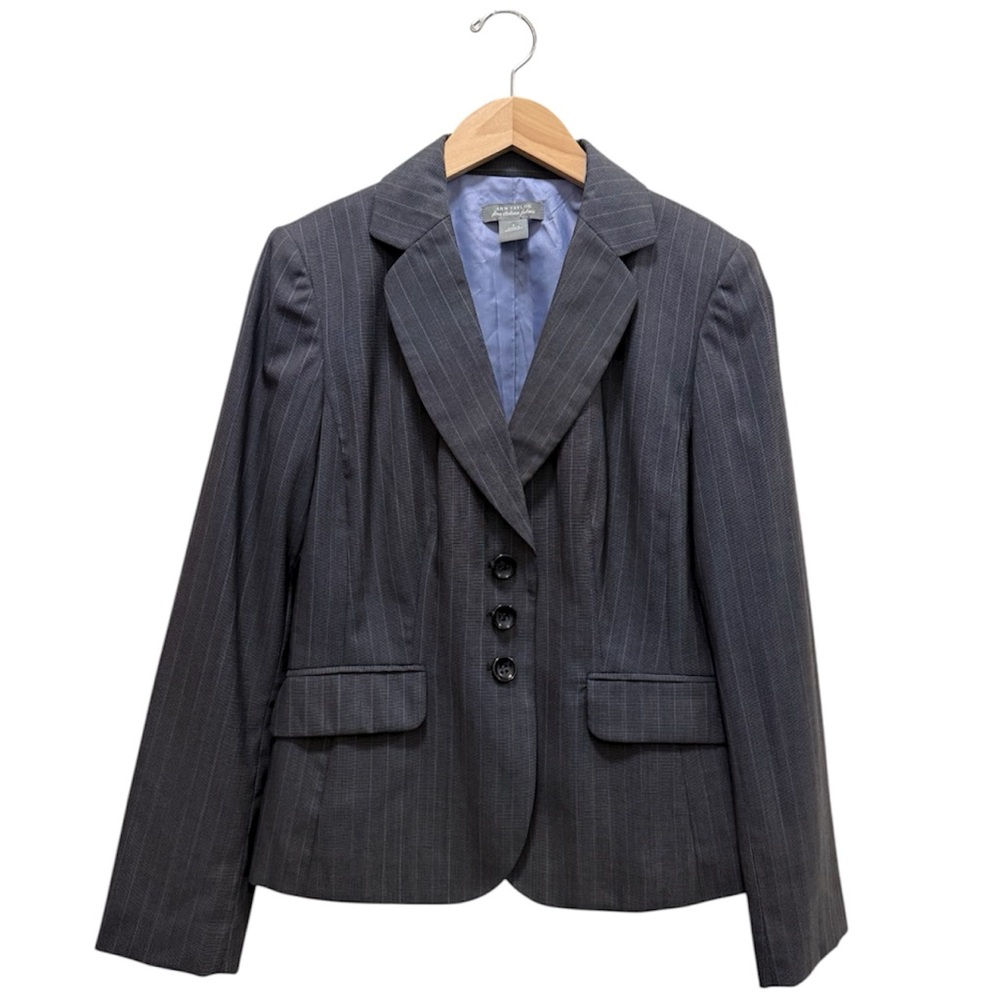 Ann Taylor Charcoal Pinstripe Blazer
